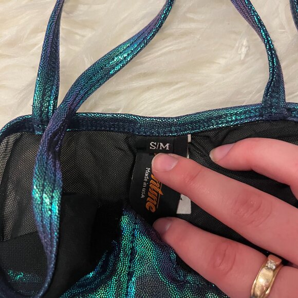 J. Valentine Vintage Rave Costume Top Mermaid Crop Tank Star Small - Picture 3 of 6